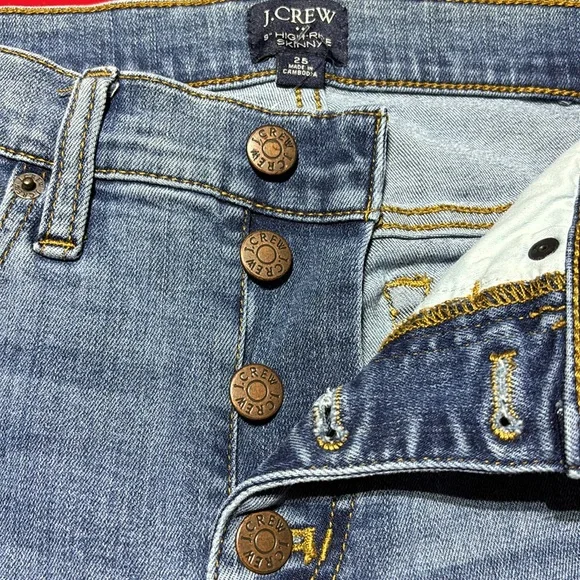 J. Crew 9" High-Rise Toothpick Jean - Buffalo Wash 25 - Picture 2 of 5